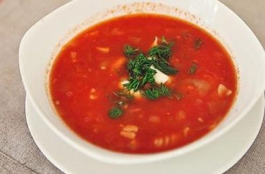 Томатный суп с макаронами