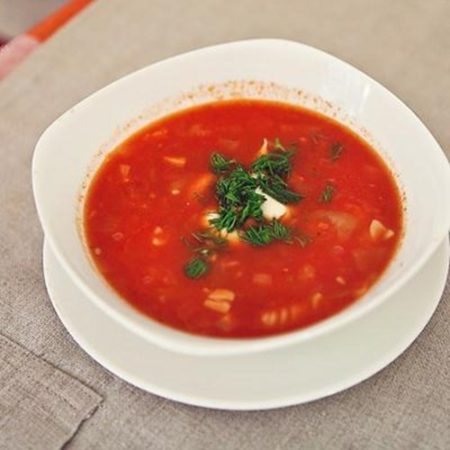 Томатный суп с макаронами фото