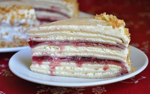 Сливочно- творожный блинный торт фото