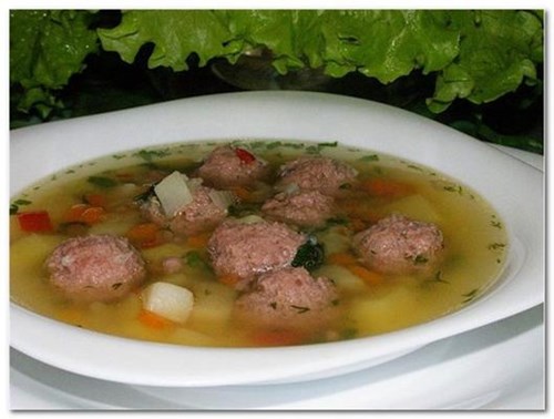 Суп с «мясными фрикадельками» фото